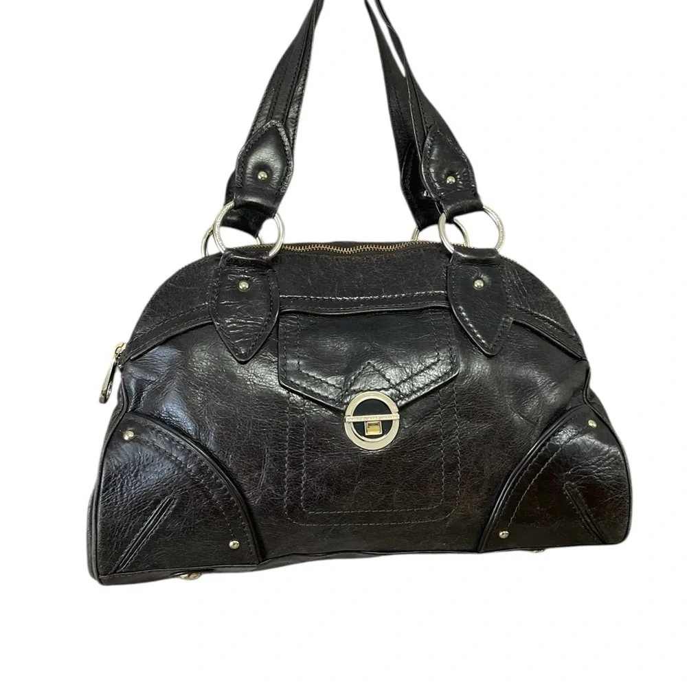 Marc Jacobs Large Vintage Bag Chocolate Brown Leather 3 Compartment Satchel